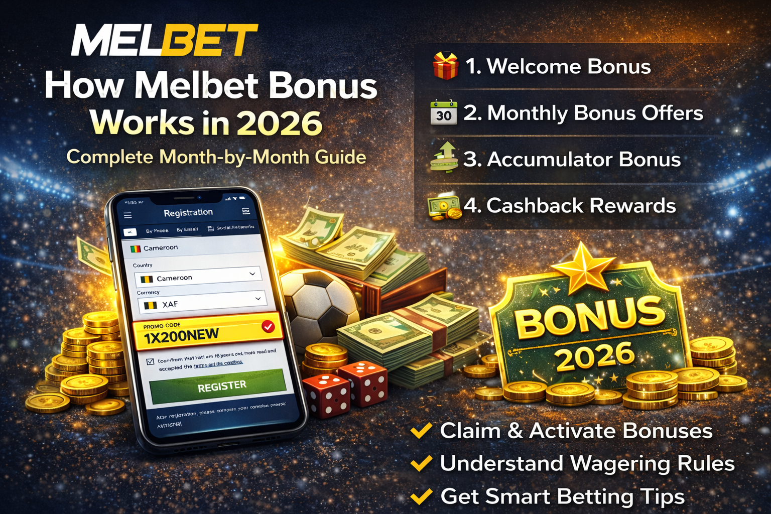 Discover how Melbet bonus works in 2026 with a full month-by-month guide, wagering rules, cashback rewards, and smart tips to maximize winnings.