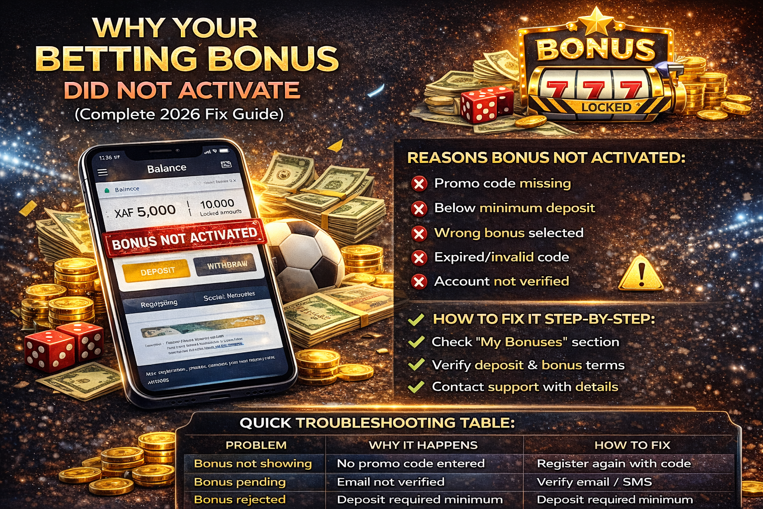 Why betting bonus did not activate – step-by-step guide to fix betting bonus activation issues in 2026