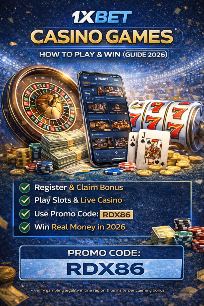 1xBet Casino Games Guide 2026 welcome bonus promo code RDX86 slots and live casino strategy