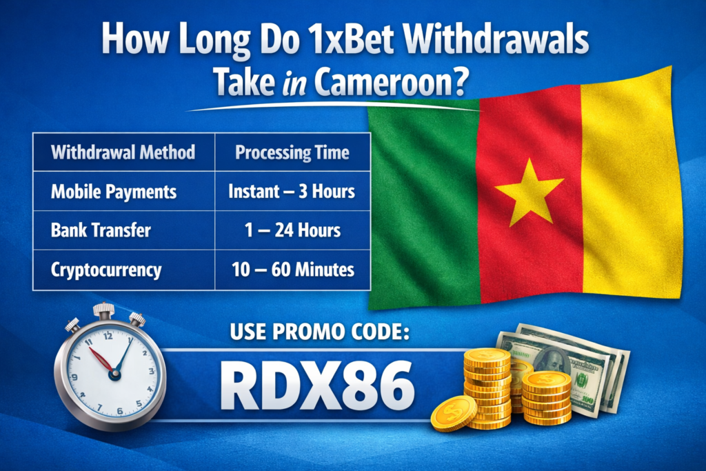 How long 1xbet withdrawal take in cameroon