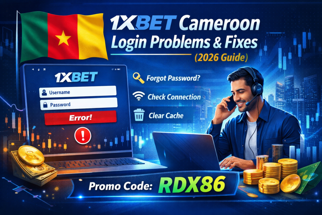1xBet Cameroon login problems troubleshooting guide