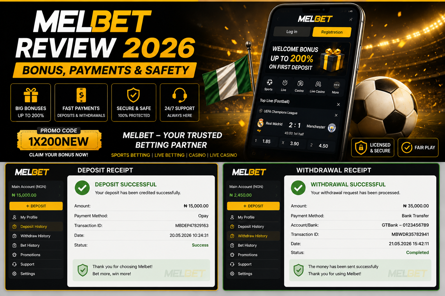 1xBet vs Melbet sportsbook comparison Africa