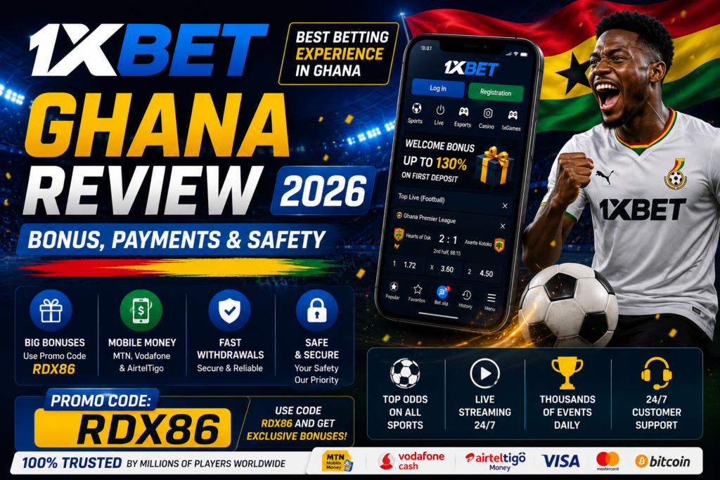 1xBet Ghana review mobile betting app