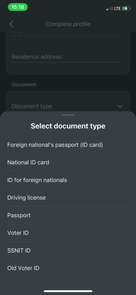 Melbet document upload section.
